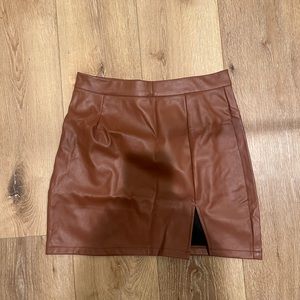 Brown Leather Skirt